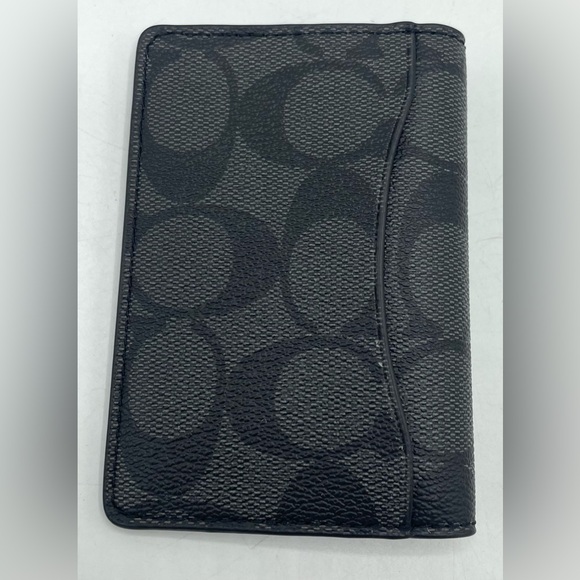 Coach Foldover ID Wallet – Dark Gray Signature Canvas - Picture 3 of 10